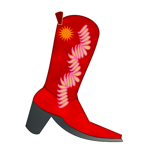 SVG Red cowboy boot vector image