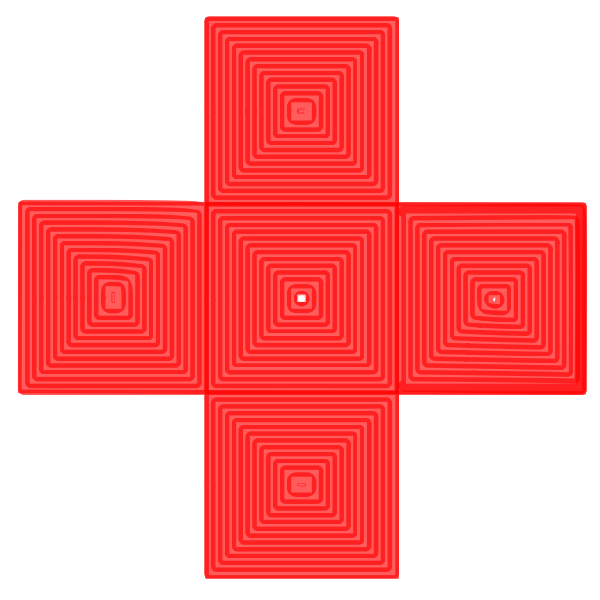 SVG Red cross containing red square-pyramids illustration