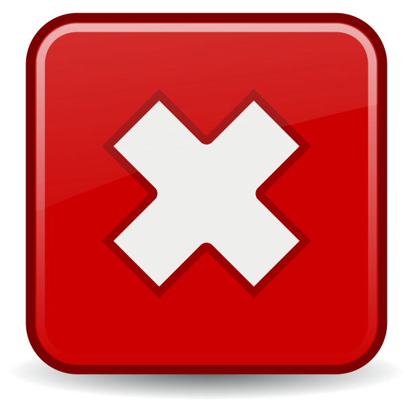 SVG Red cross no OK vector icon