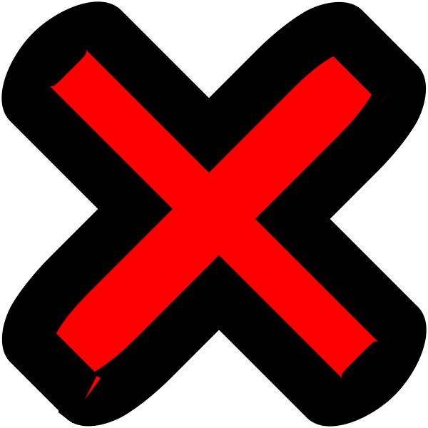 SVG Red cross NO vector icon