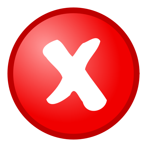 SVG Red cross not OK vector icon