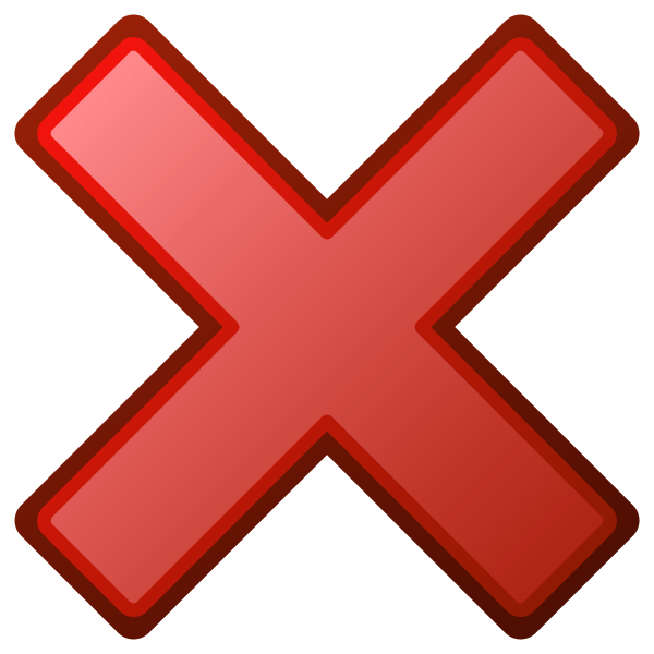 SVG Red cross not OK vector icon