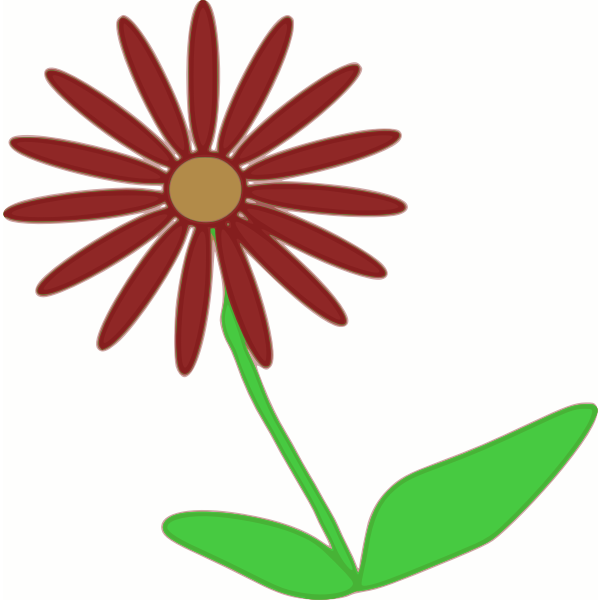 SVG Red daisy vector illustration
