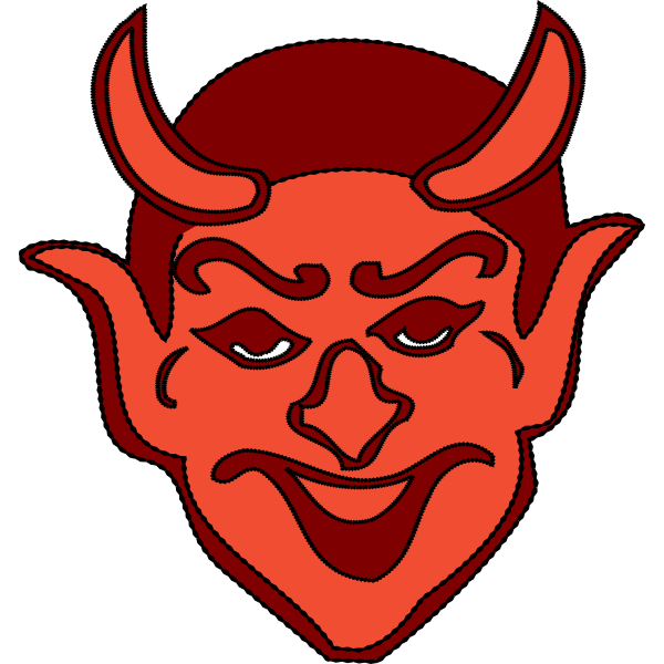 SVG Red devil head vector clip art