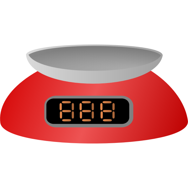 SVG red digital scale with platter