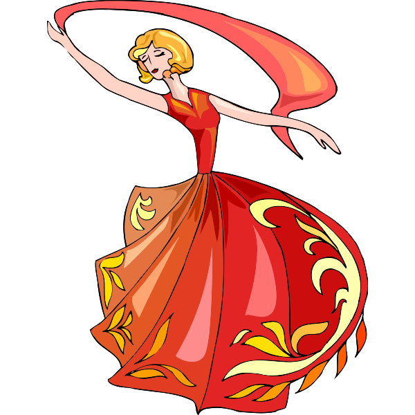 SVG Red dress dancer