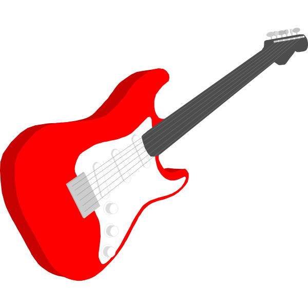 SVG Red electric guitar vector graphics