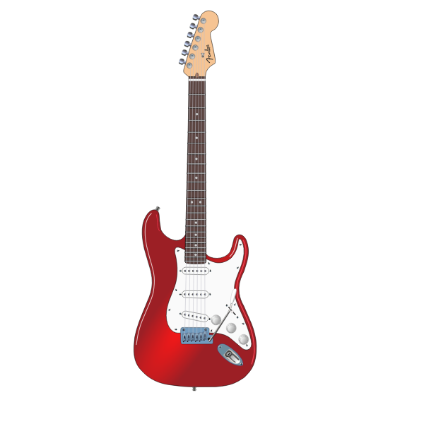SVG Red electric rock guitar vector clip art