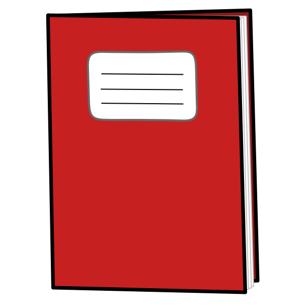 SVG Red exercise book vector drawing