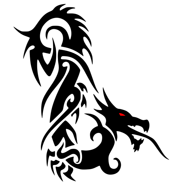 SVG Red eye dragon silhouette vector image