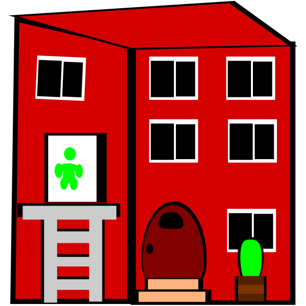 SVG Red flat building vector illustration