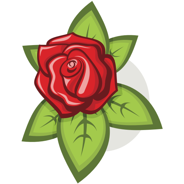 SVG Red flower and leaves