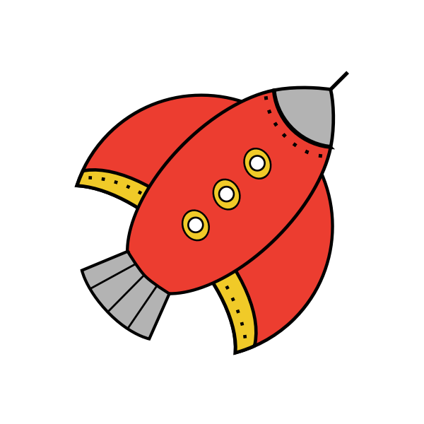 SVG Red flying rocket