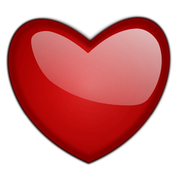 SVG Red glossy heart vector image
