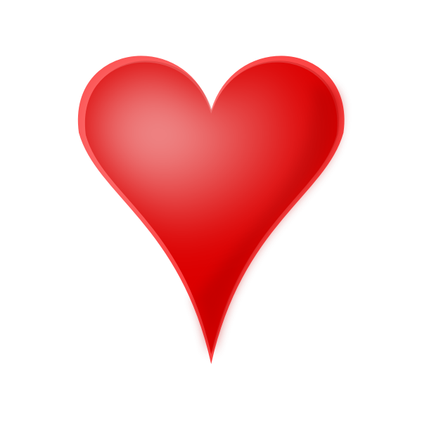 SVG Red Glossy Valentine heart vector drawing