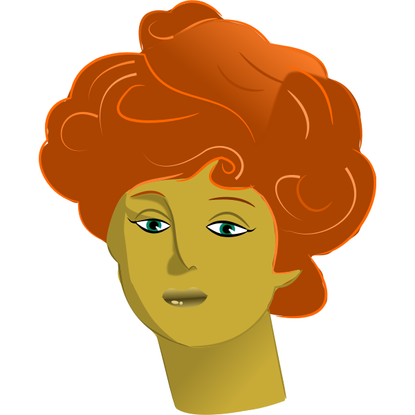 SVG Red hair female portrait vector clip art