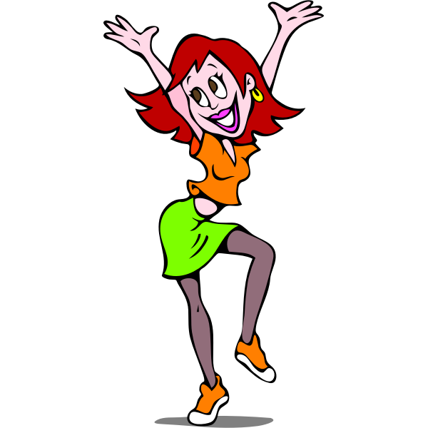SVG Red-haired girl dancing vector image