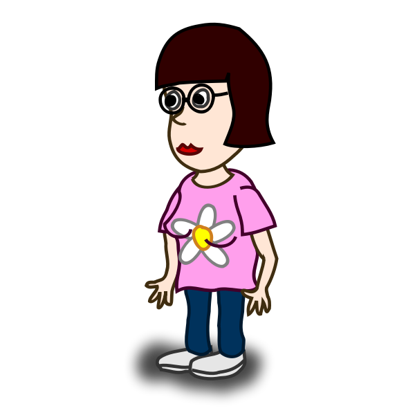 SVG Red haired woman comic character vector image