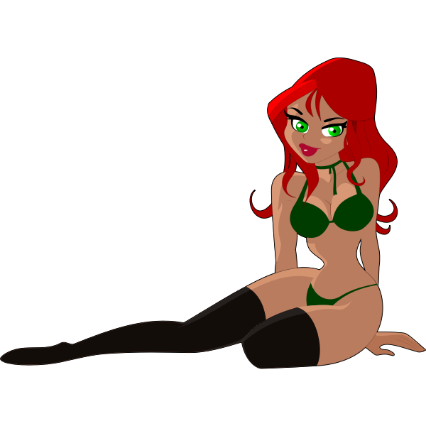 SVG Red-haired woman in bikini