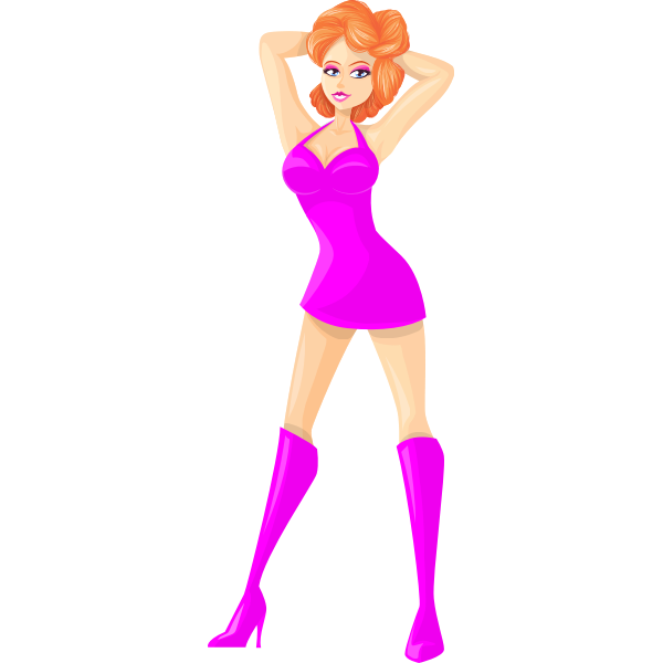 SVG Red-head in pink clothes