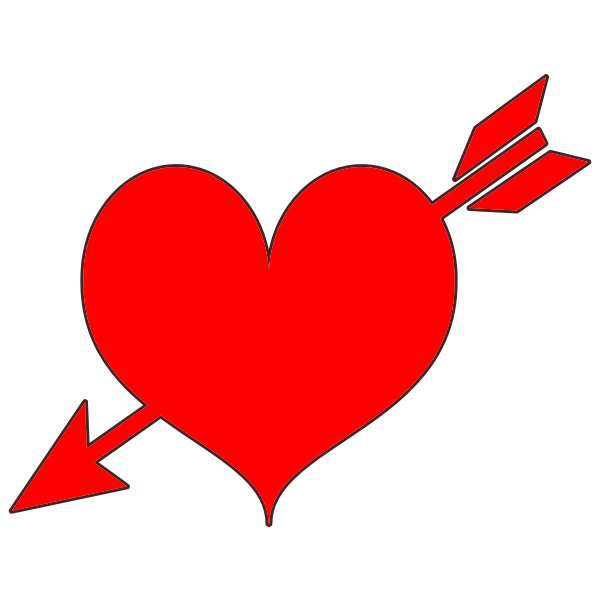 SVG Red heart with arrow