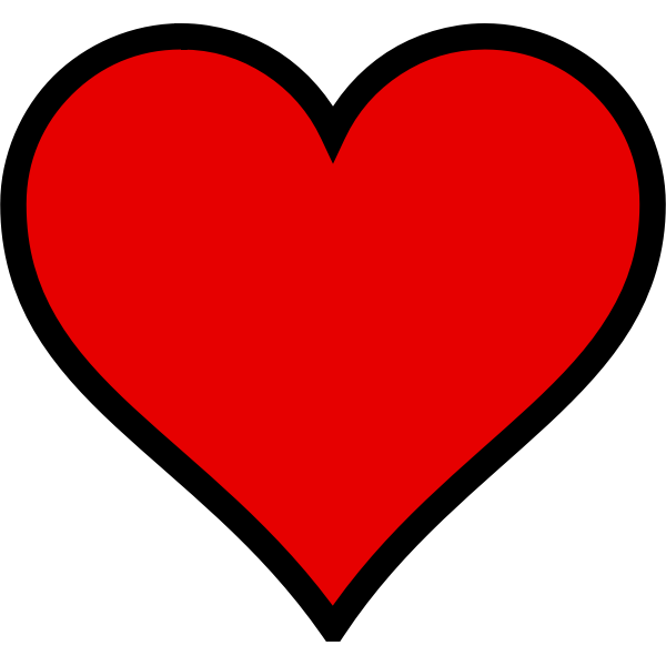 SVG Red heart with black outline