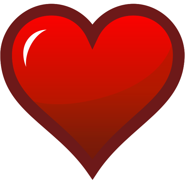 SVG Red heart with thick brown border vector drawing