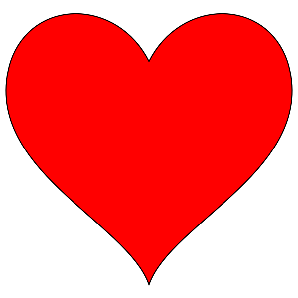 SVG Red heart with thin border vector image