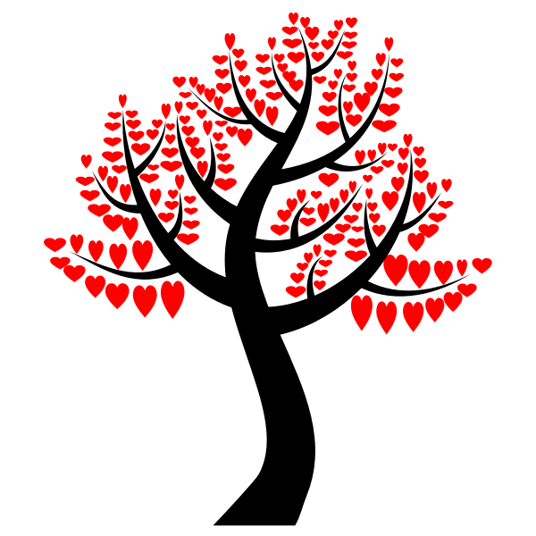 SVG Red hearts tree