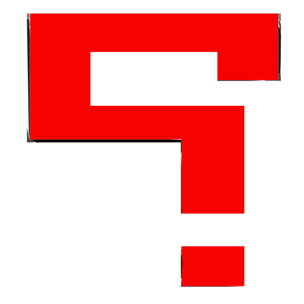 SVG Red illustration of hollow questioning sign