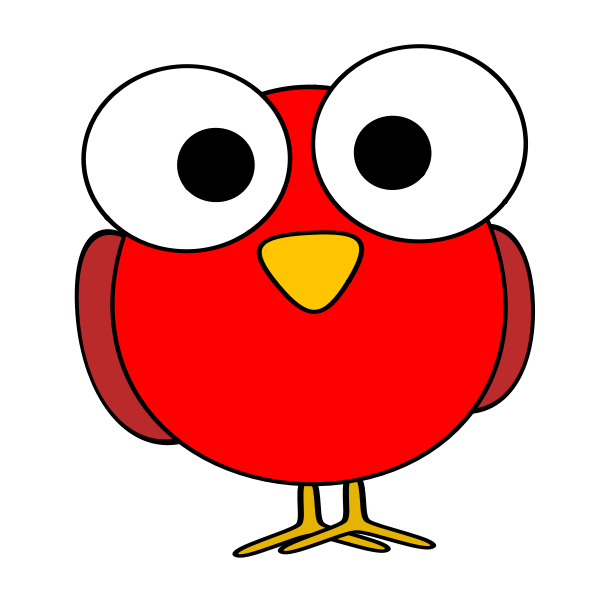 SVG Red large eyed bird illustration