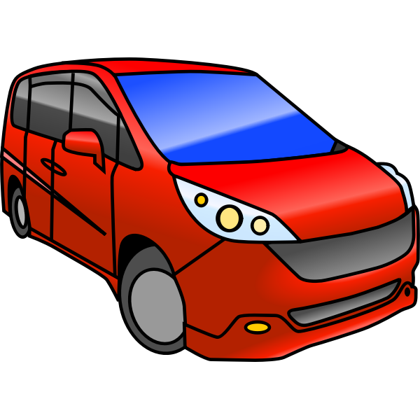 SVG Red minivan vector illustration