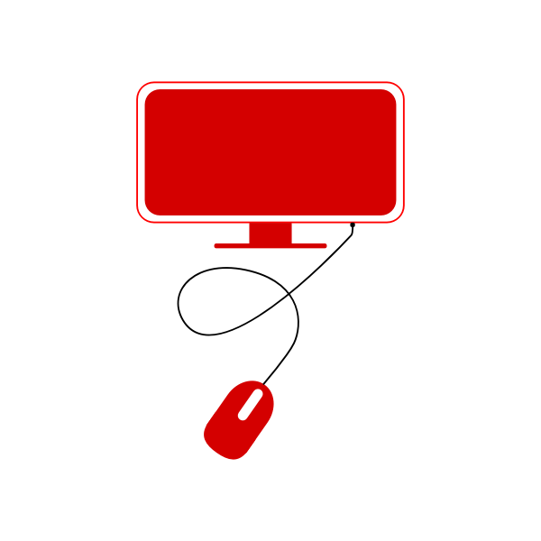 SVG Red modern computer icon vector clip art