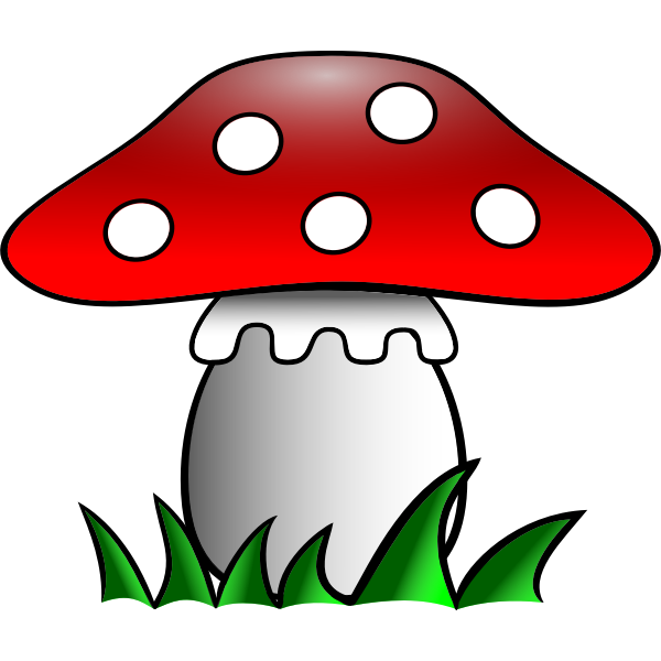 SVG Red mushroom in grass