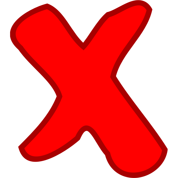 SVG red not OK  failure symbol