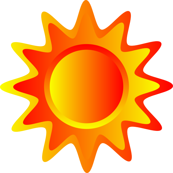SVG Red orange and yellow Sun vector drawing