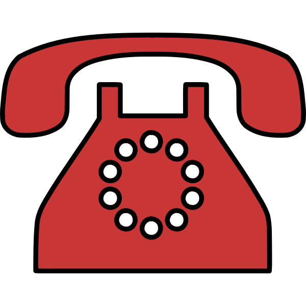 SVG Red outlined telephone