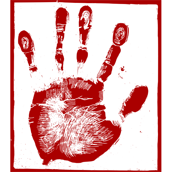 SVG Red palm print