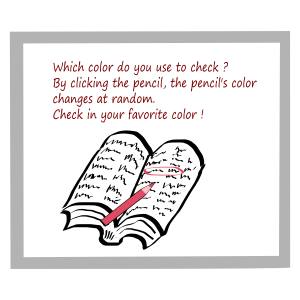 SVG Red pencil mark in book