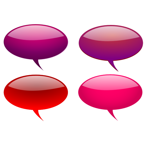 SVG Red reflective speech bubbles selection vector illustration