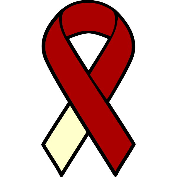 SVG Red ribbon for cancer awareness