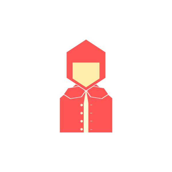 SVG Red Riding Hood character drawn in hexagons vector clip art