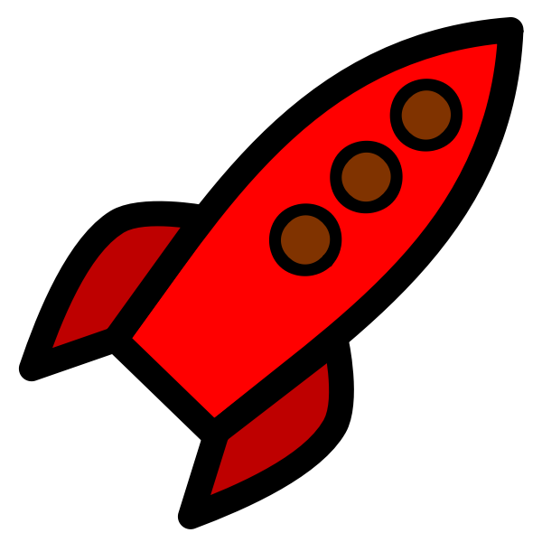 SVG Red rocket drawing image