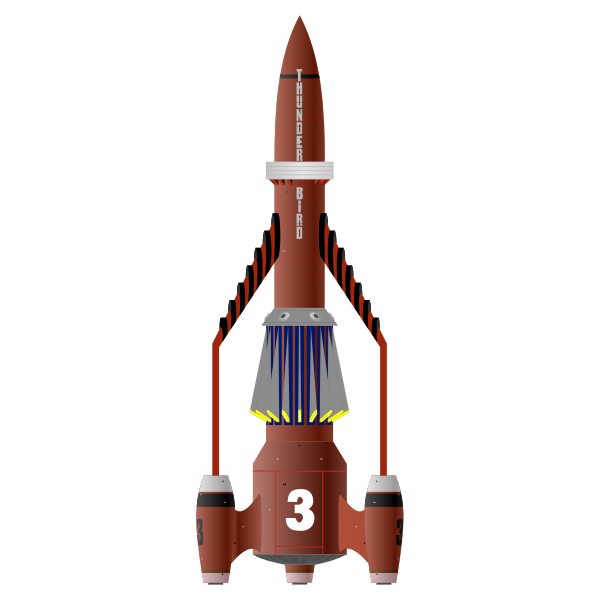 SVG Red rocket vector image