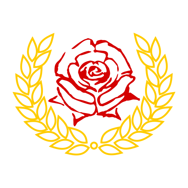 SVG Red rose in laurel wreath vector clip art