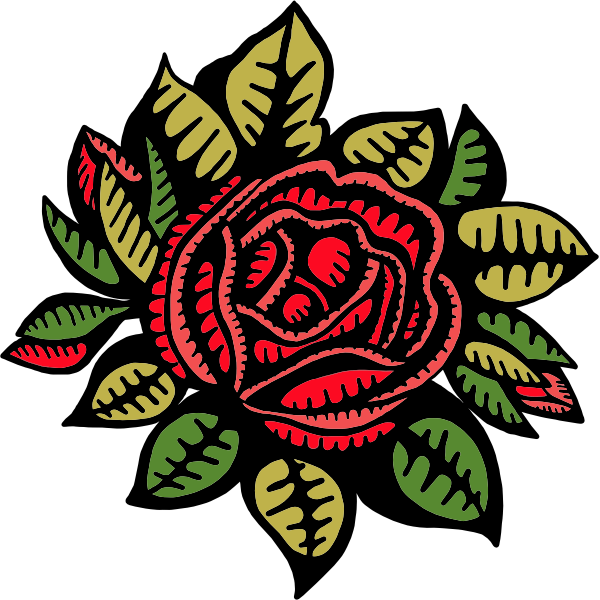 SVG Red Rose Top View