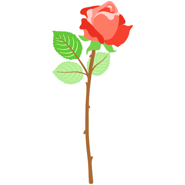 SVG Red rose with thorns