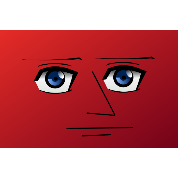 SVG Red Shaded Face with Big Eyes