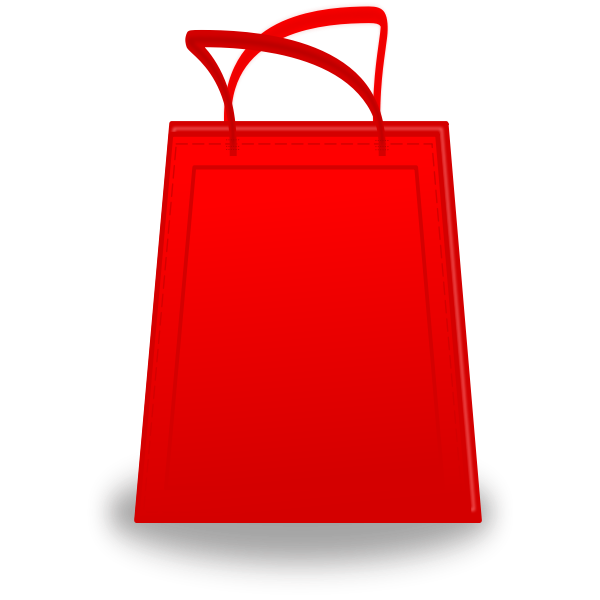 SVG Red Shopping Bag Vector