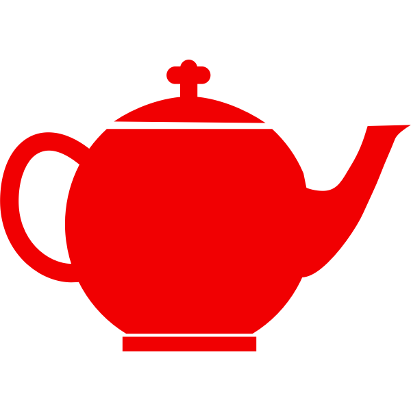 SVG Red silhouette vector clip art of tea pot